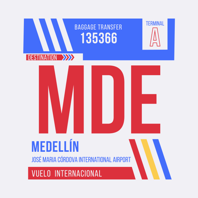 Medellin (MDE) Airport Code Baggage Tag by SLAG_Creative