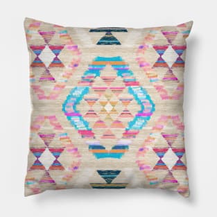 Woven Textured Pastel Kilim Pattern Pillow