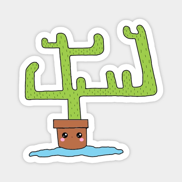 Cute but Weird Cactus Magnet by ArtbyAlisha1