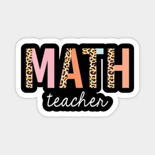 Leopard Math Teacher Cute Back To School Supplies Women Magnet