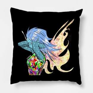 pixie girl ecopop marine in color art Pillow