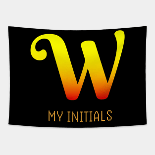 Letter W Initials Unique Name T-Shirt Tapestry