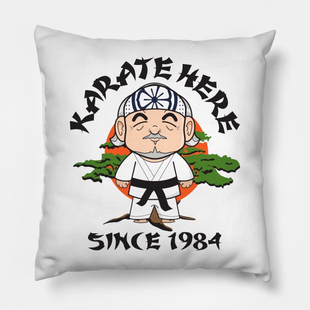 Mr. Miyagi Karate Here Pillow by portraiteam