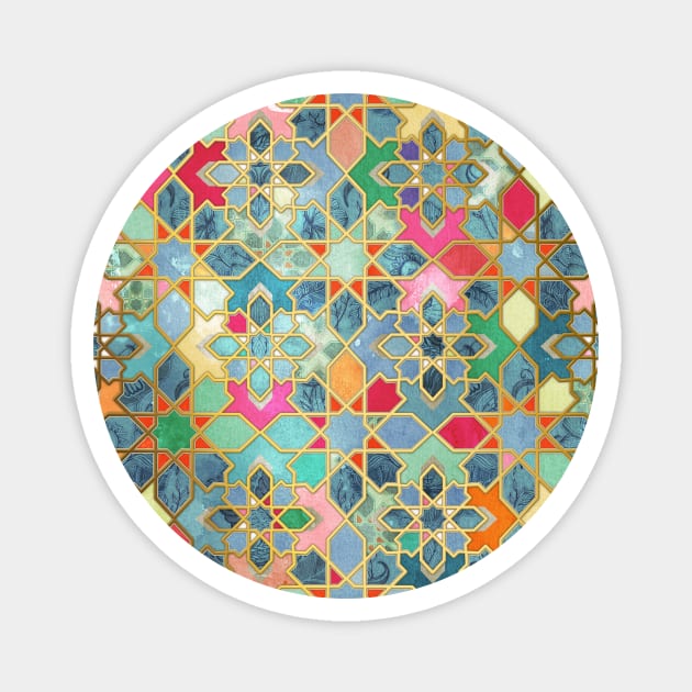 Gilt & Glory - Colorful Moroccan Mosaic Magnet by micklyn