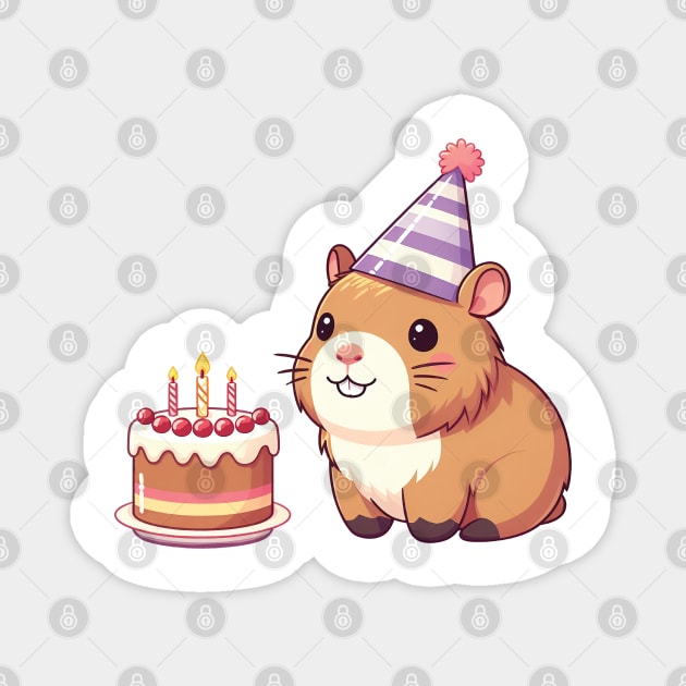 Happy Birthday Hamster T-Shirt Magnet by ThesePrints