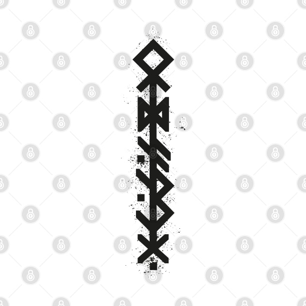 ODIN'S SPEAR - Black Bind Rune Design INK SPLAT by SALENTOmadness