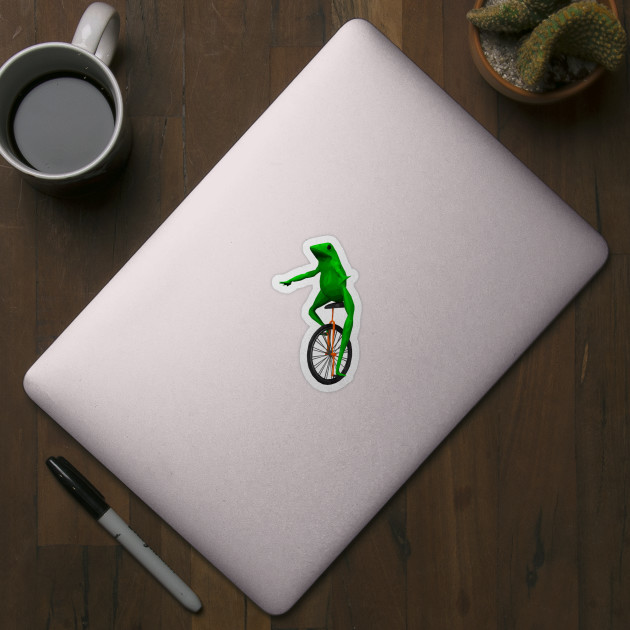 Dat Boi: frog on unicycle - Meme - Sticker