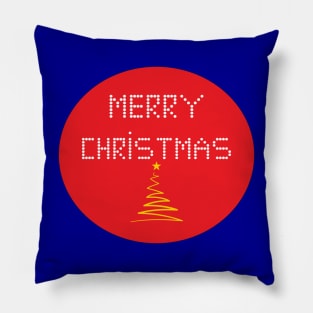 Stylized Christmas tree inside a red circle Pillow