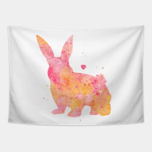 Peachy Pink Bunny Watercolor Painting 2 Tapestry