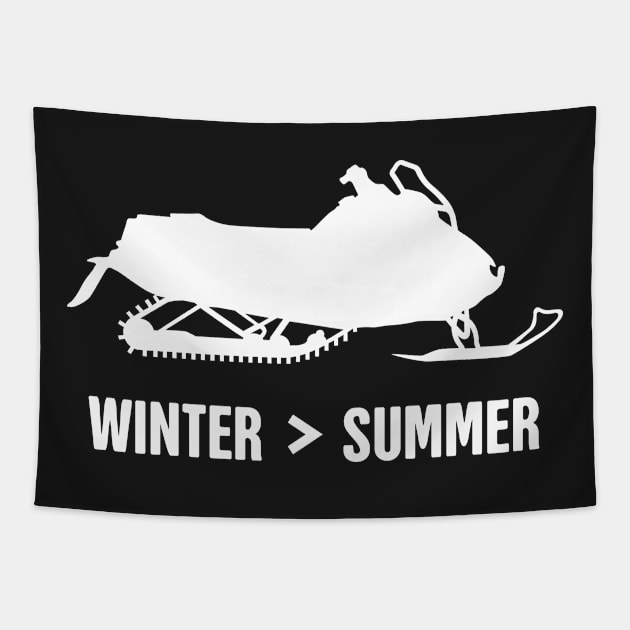 Winter And Summer - Funny Snowmobile Design Tapestry by MeatMan