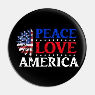 Peace Love America Pin