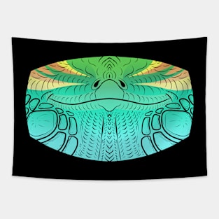 Blue Iguana Mask Tapestry