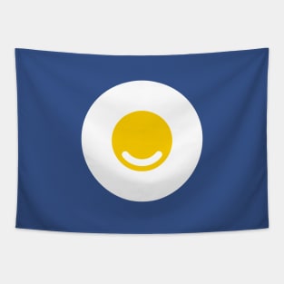 Minimalist Smiley Happy Fried Egg Tapestry