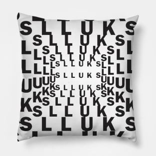 Super cool slluks brand letterink-pencil black-and-white logo design Pillow