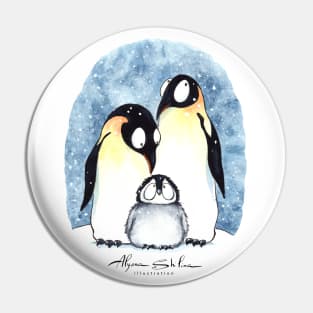 Penguins family Pin