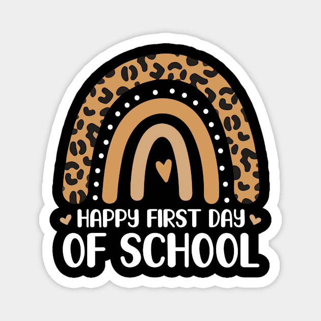 Leopard Rainbow Kindergarten Teacher First Day Of School Magnet by joneK