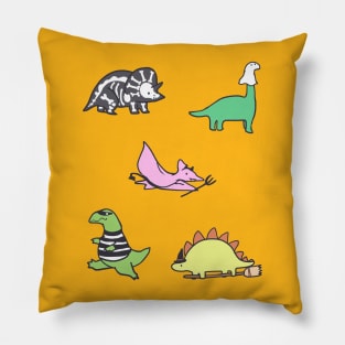 Dinosaurs in Costumes Pillow