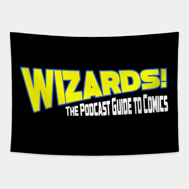 WIZARDS! Logo Blue/Yellow Tapestry by WIZARDS - The Podcast Guide to Comics