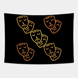 Colorful Theatre Masks Patterns Tapestry