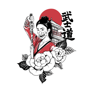 Bushido Cyberpunk Samurai Girl T-Shirt