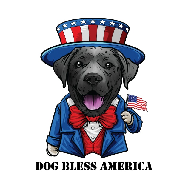 Black Labrador Retriever Dog Bless America by whyitsme
