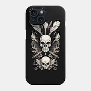 Ghostskull with feathers Phone Case