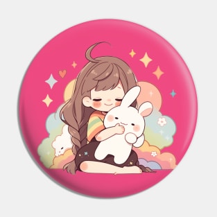 girl rabbit Pin