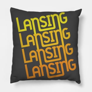 Lansing - Retro Skewed Repeating in Sunset Pillow