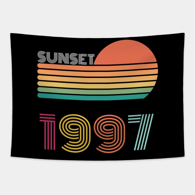 Sunset Retro Vintage 1997 Tapestry by Happysphinx