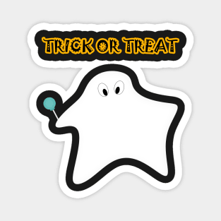 Trick or treat - Halloween, ghost, candy, lollipop. Magnet