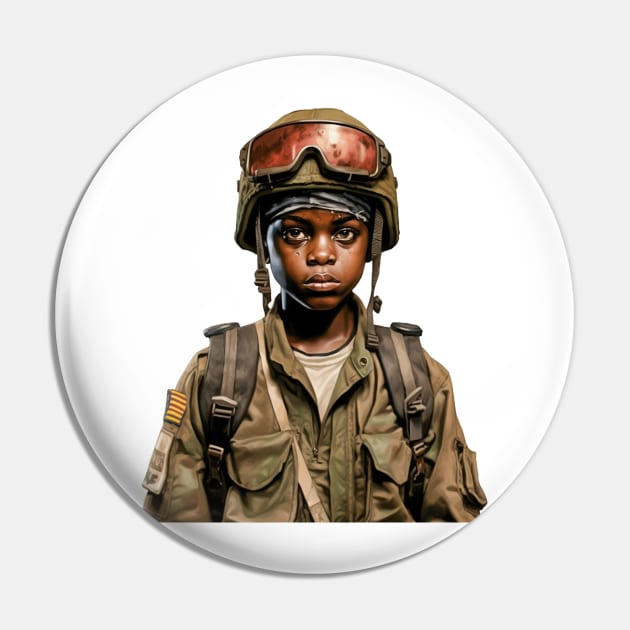 Military Minded Street Soldier Urban Warrior Black Boy Pin by Unboxed Mind of J.A.Y LLC 