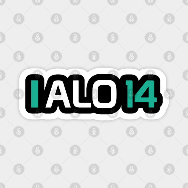 ALO 14 Design - White Text Magnet by Hotshots