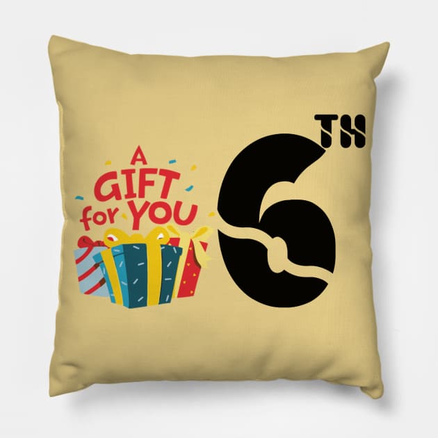 happy birthday 6th Pillow by kiwodesign