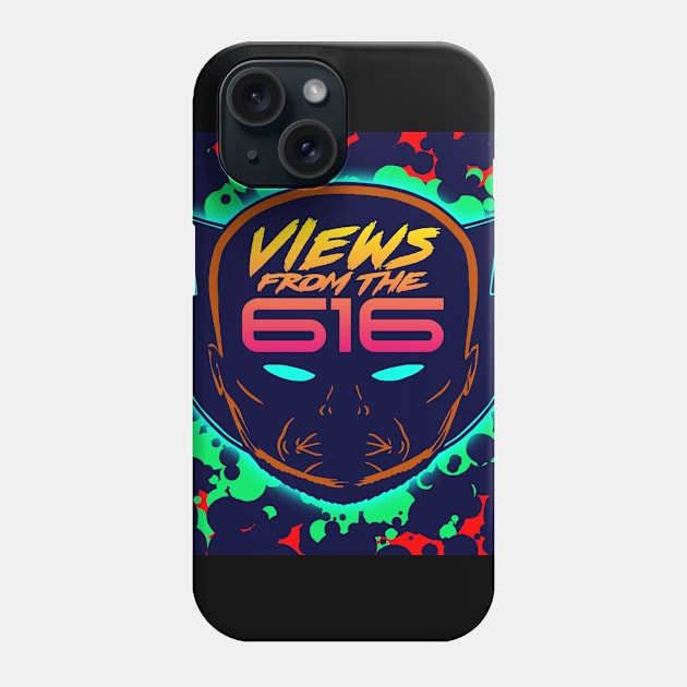 FRONT & BACK Green & Red Views From The 616 Logo Phone Case by ForAllNerds