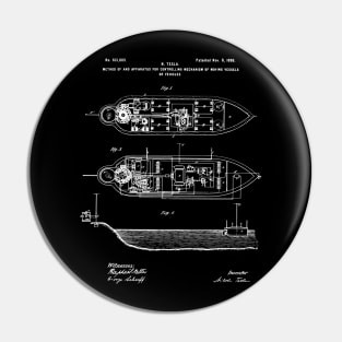 Tesla Invention Patent Mechanism for Moving Vessels 1898 Pin