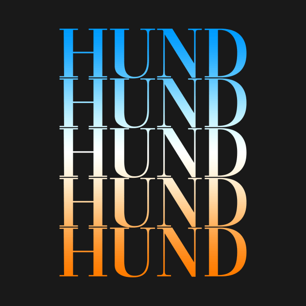 HUND TEXT ORANGE/BLUE GRADIENT PRINT by LORD DOBERMAN