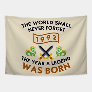 1992 The Year A Legend Was Born Dragons and Swords Design Tapestry