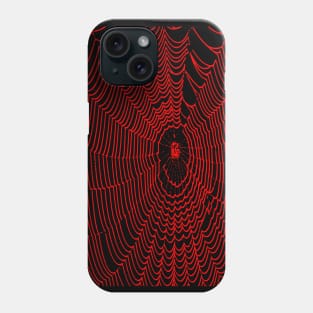 Artistic Halloween Spider Web Cobweb Doodle In Red Phone Case