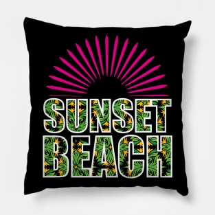 Sunset Beach tee design birthday gift graphic Pillow