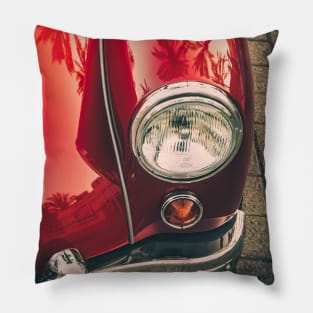 1960 MG MGA Roadster close up photography with palms and quote Pillow