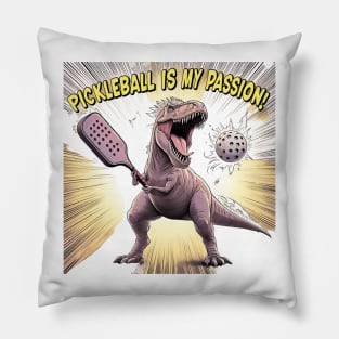 Dinosaur T-Rex Playing Pickleball Pillow