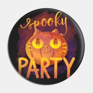 Spooky Party - Halloween Pumpkin cat Pin