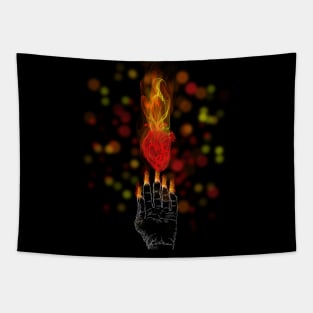 Burned heart Tapestry