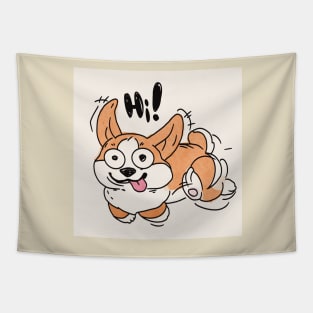 Corgi zoom hi Tapestry