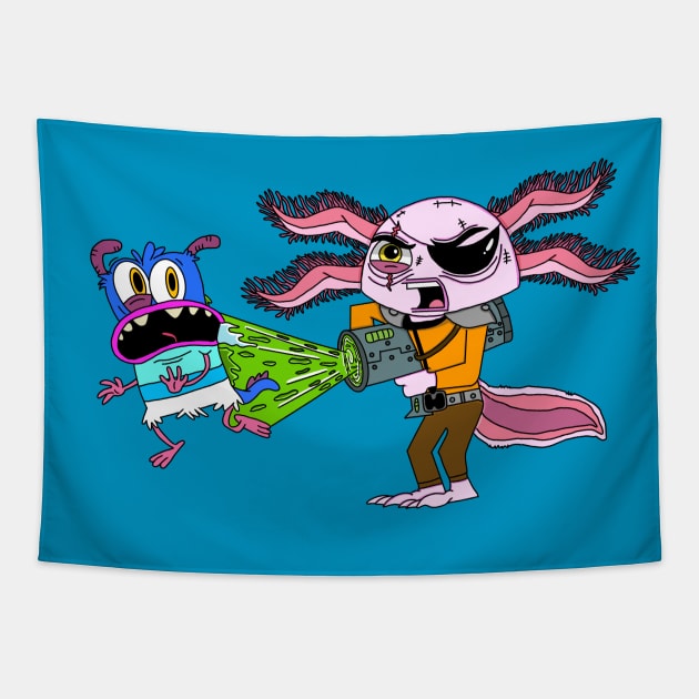 Hound Meets Bunsen Tapestry by garciajey