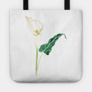 one white calla lily watercolor Tote