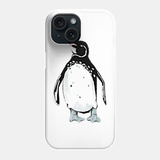 Galápagos Penguin pattern on greenish gray Phone Case