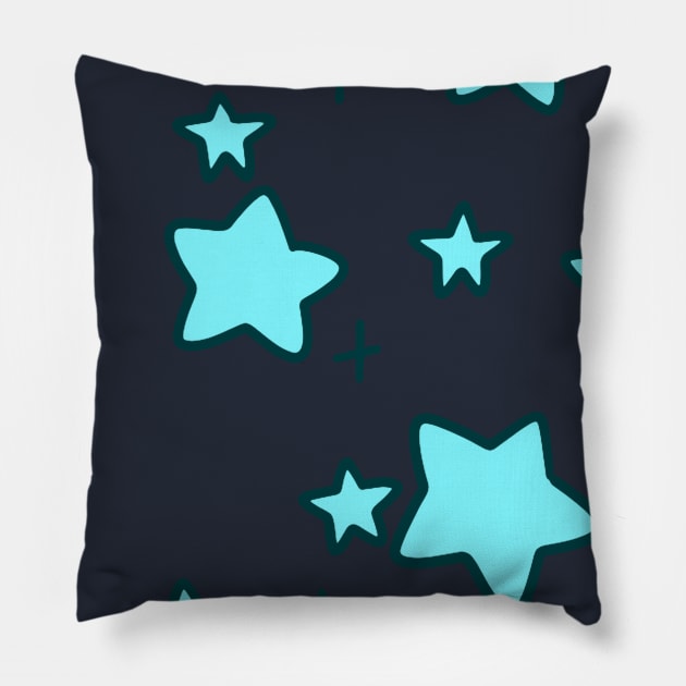 Blue Stars and Sparkles Pillow by saradaboru