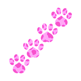 Pink Paw Prints (Version 1) T-Shirt