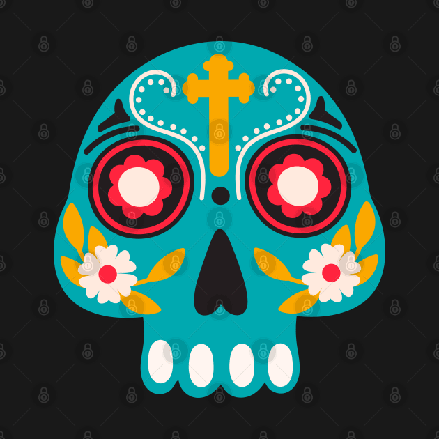 Dia de los muertes skull. Mexican Day of the Dead. by CoCoArt-Ua